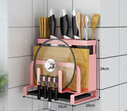 Multi-purpose Pot Cover Cutting Board Storage Rack Chopsticks Spoon Knives