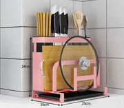 Multi-purpose Pot Cover Cutting Board Storage Rack Chopsticks Spoon Knives