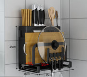 Multi-purpose Pot Cover Cutting Board Storage Rack Chopsticks Spoon Knives