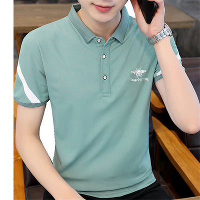 Polo Shirt Men's Slim Casual Short-sleeved T-shirt Lapel Top