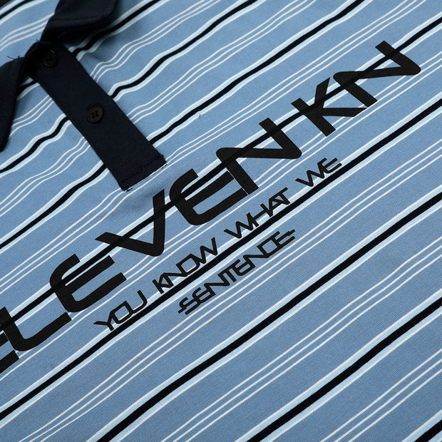 Vintage Stripe Short-sleeved Polo Shirt Loose Top