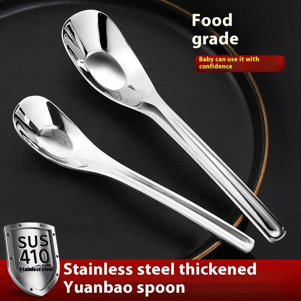 Stainless Steel Spoon 410 Baby Feeding Eating Spoon Household Soup Spoon