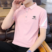 Polo Shirt Men's Slim Casual Short-sleeved T-shirt Lapel Top