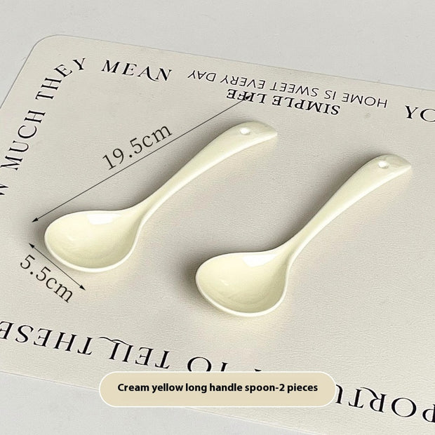 Spoon Ceramic Spoon Long Handle Noodle Spoon Porridge Spoon Spoon Soup Spoon