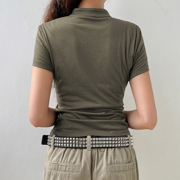 T-shirt Polo Collar Slim Casual Top And Bottoming Shirt
