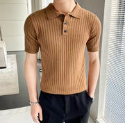 Casual Polo Shirt T-shirt Fit Lapel Half Sleeve Top