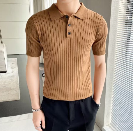 Casual Polo Shirt T-shirt Fit Lapel Half Sleeve Top