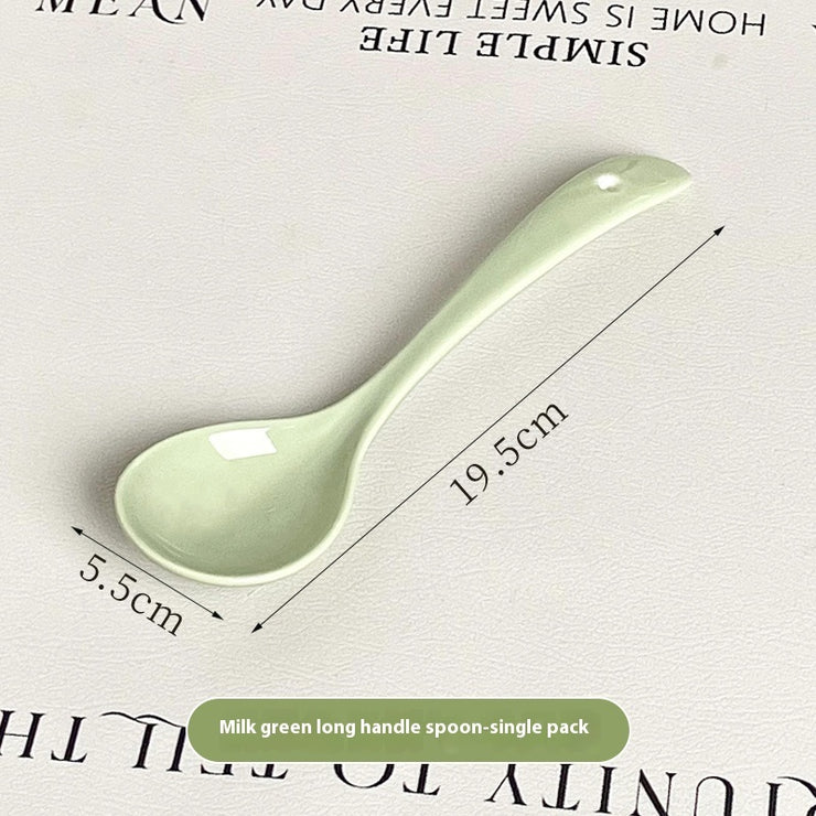 Spoon Ceramic Spoon Long Handle Noodle Spoon Porridge Spoon Spoon Soup Spoon